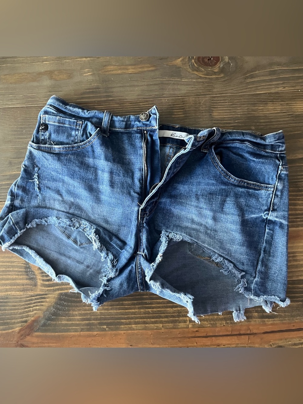 KanCan Distressed Blue Denim Women's Shorts